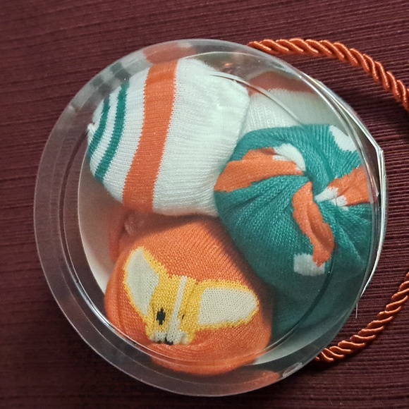 Holiday Ornament Socks 3 pair (Corgi, Santa Hat, Holiday stripes) - Picture 5 of 5